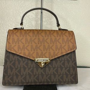 Michael Kors  NWTs brown luggage Medium GRACE satchel crossbody tan &358